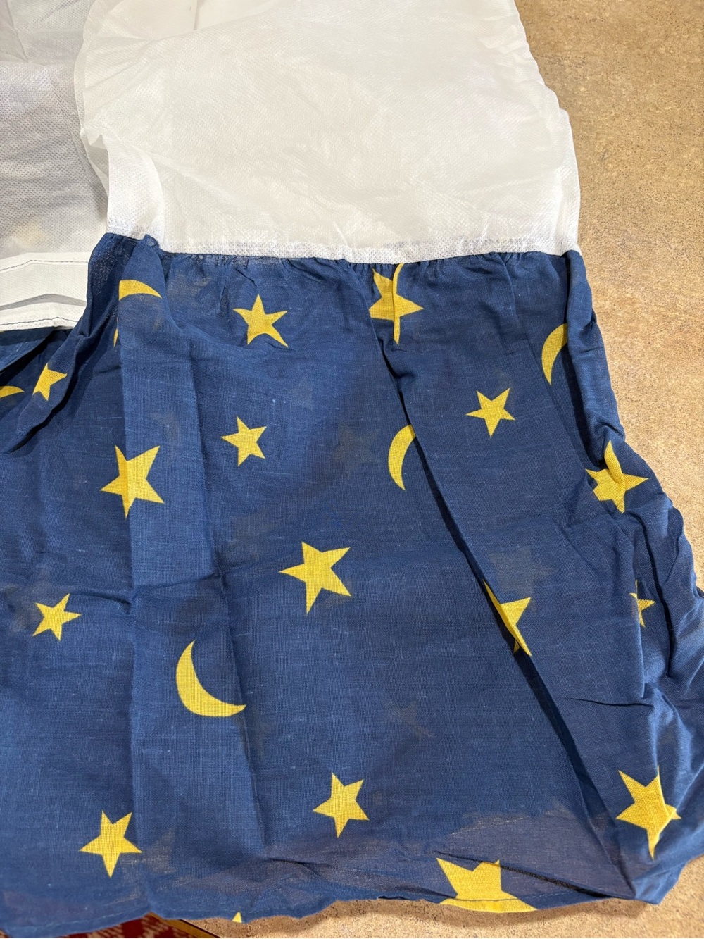 90s Celestial King Bed Skirt Navy Blue Sun Moon Stars Whimsigoth New Vintage